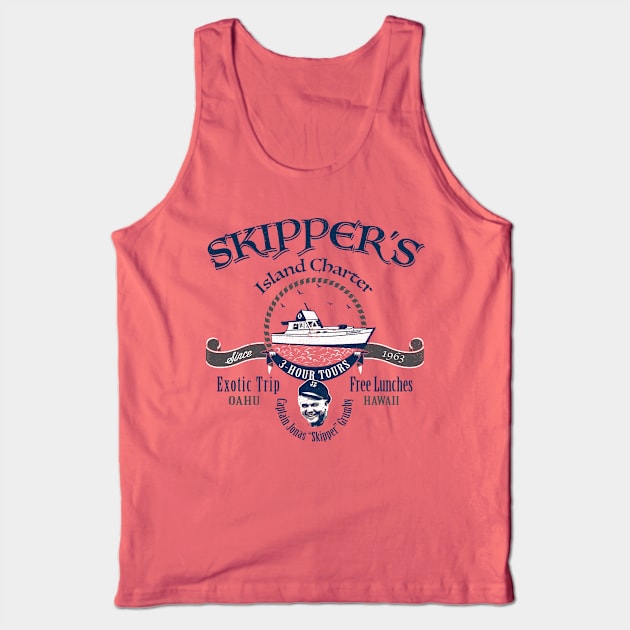 Skipper's Island Charter 3 Hour Tour Lts Tank Top by Alema Art